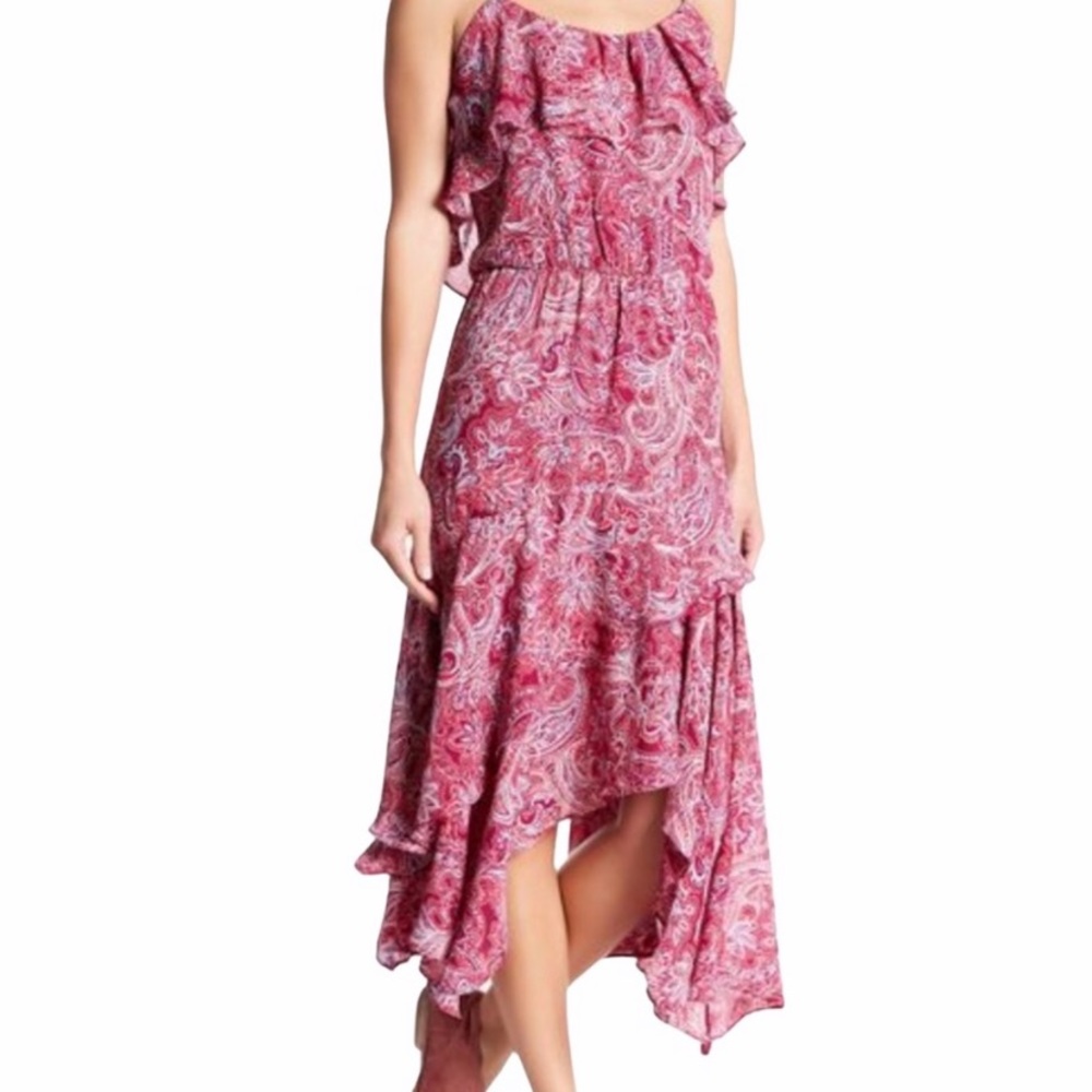 Parker Oswego Dress Handkerchief Hem Strawberry small